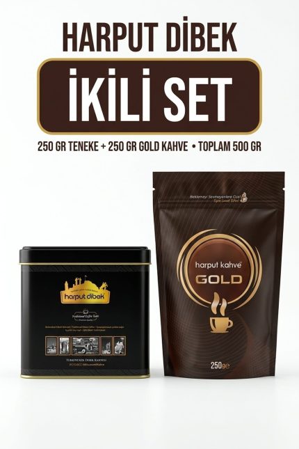 İkili Set 250 gr Teneke Kutu Dibek Kahvesi + 250 gr Gold Kahve (Toplam 500 gr)