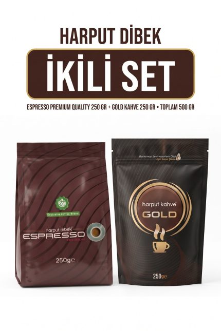 İkili Set 250 gr Espresso Premium Blend + 250 gr Gold Kahve (Toplam 500 gr)