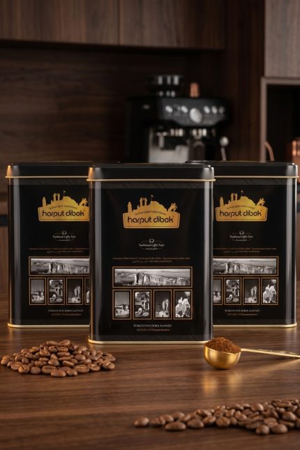 Kahvesi 500 gr 3'lü Metal Kutu Toplam 1.5 kg Geleneksel Kakuleli Dibek Kahvesi
