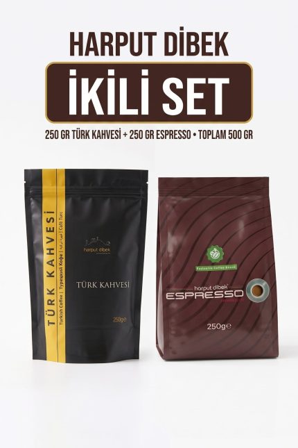 İkili Set 250 gr Türk Kahvesi + 250 gr Espresso Premium Blend (Toplam 500 gr)