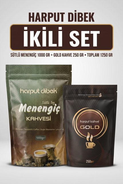 İkili Set 1000 gr Sütlü Toz Menengiç Kahvesi + 250 gr Gold Kahve (Toplam 1250 gr)